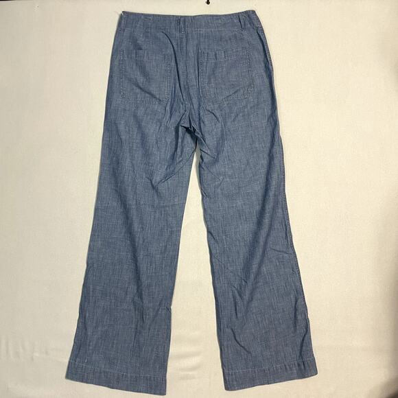 GAP Women's Mid Rise Linen Blend Wide-Leg Pull-On Pants Blue -‎ Size 2 - Picture 3 of 12